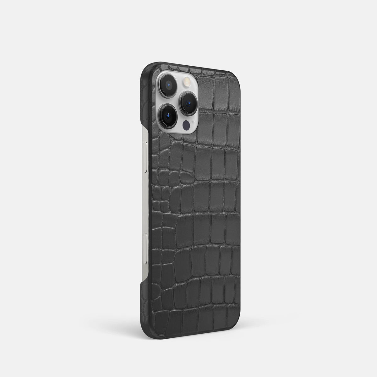 Grey iPhone 16 Pro Slim Case Alligator -2 | Grey