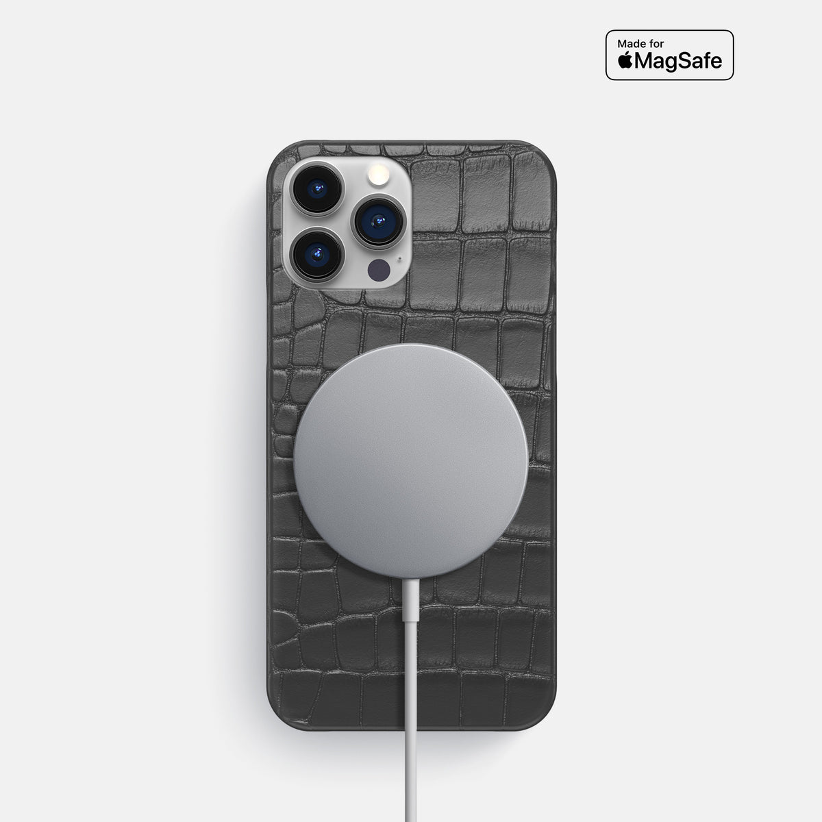 Grey iPhone 16 Pro Slim Case Alligator -5 | Grey