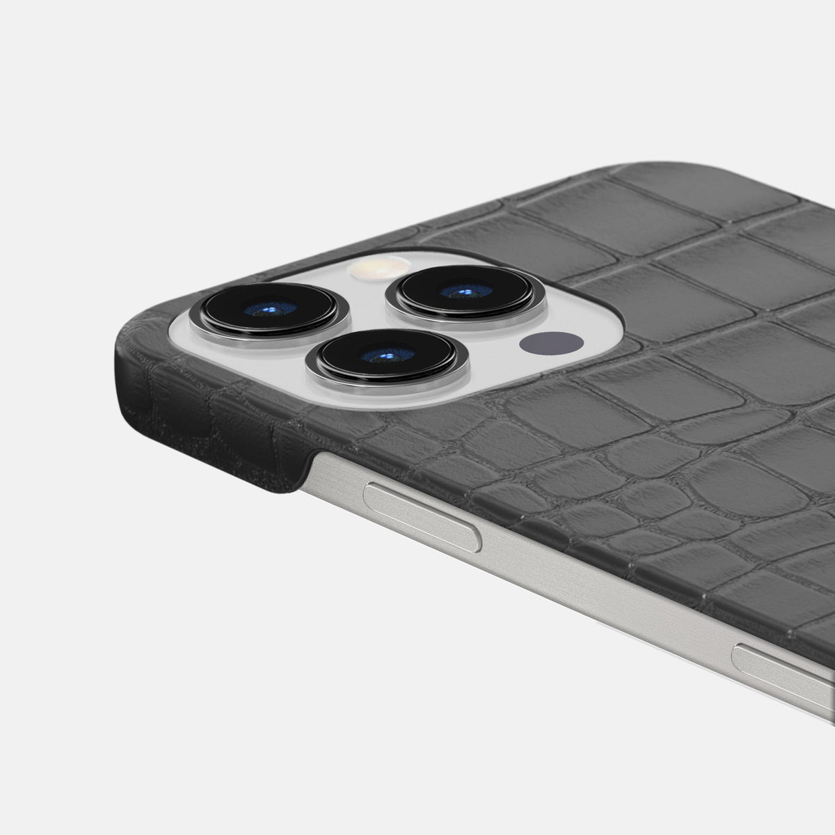 Grey iPhone 16 Pro Slim Case Alligator -6 | Grey