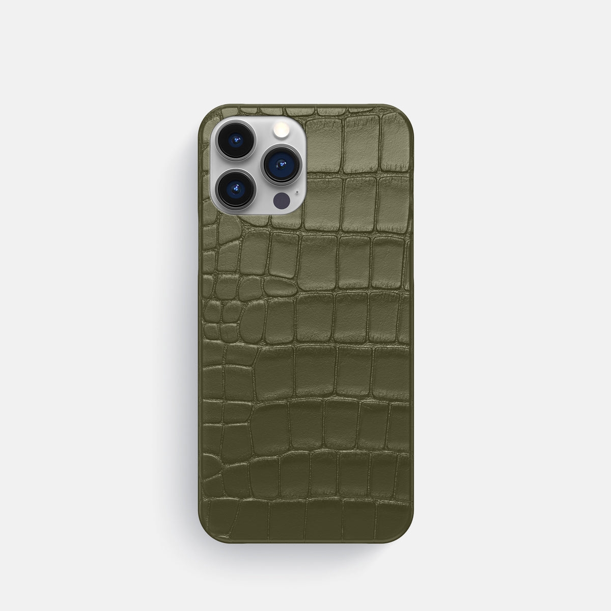Kaki-Green iPhone 16 Pro Slim Case Alligator -1 | Kaki-Green