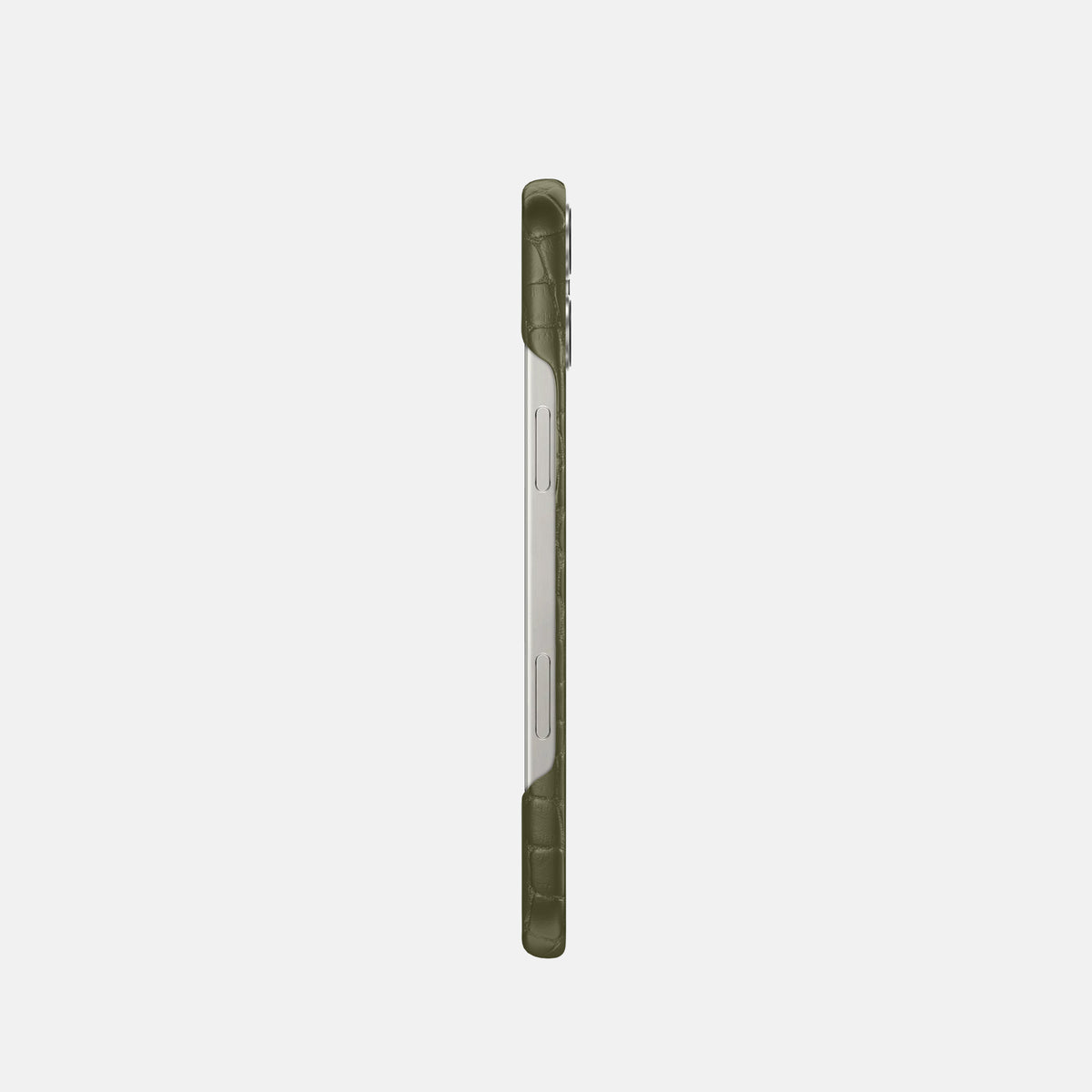 Kaki-Green iPhone 16 Pro Slim Case Alligator -3 | Kaki-Green