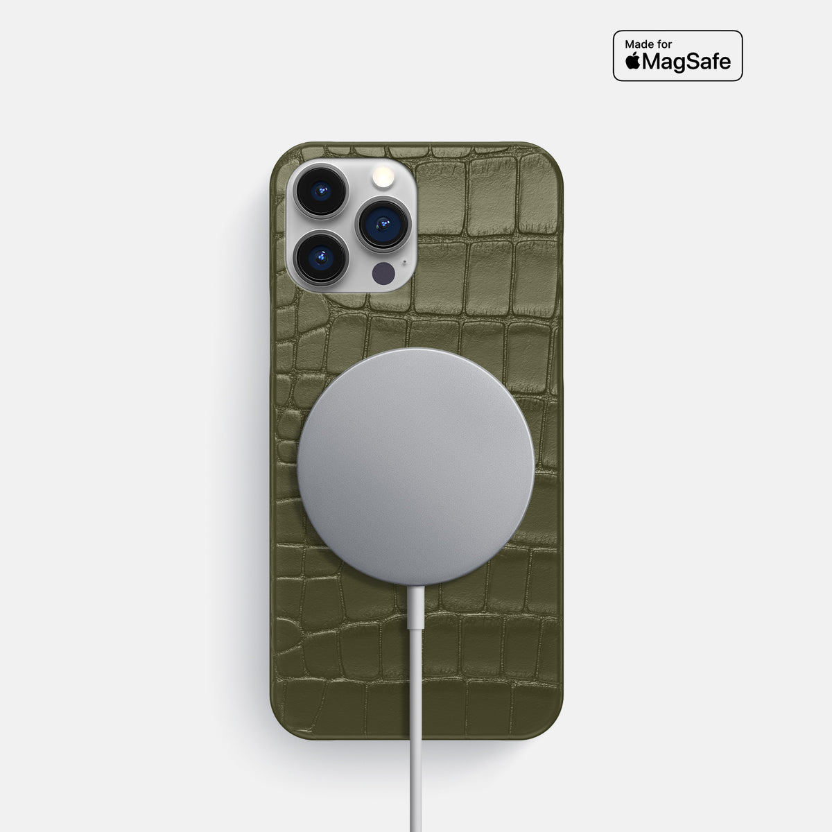 Kaki-Green iPhone 16 Pro Slim Case Alligator -5 | Kaki-Green