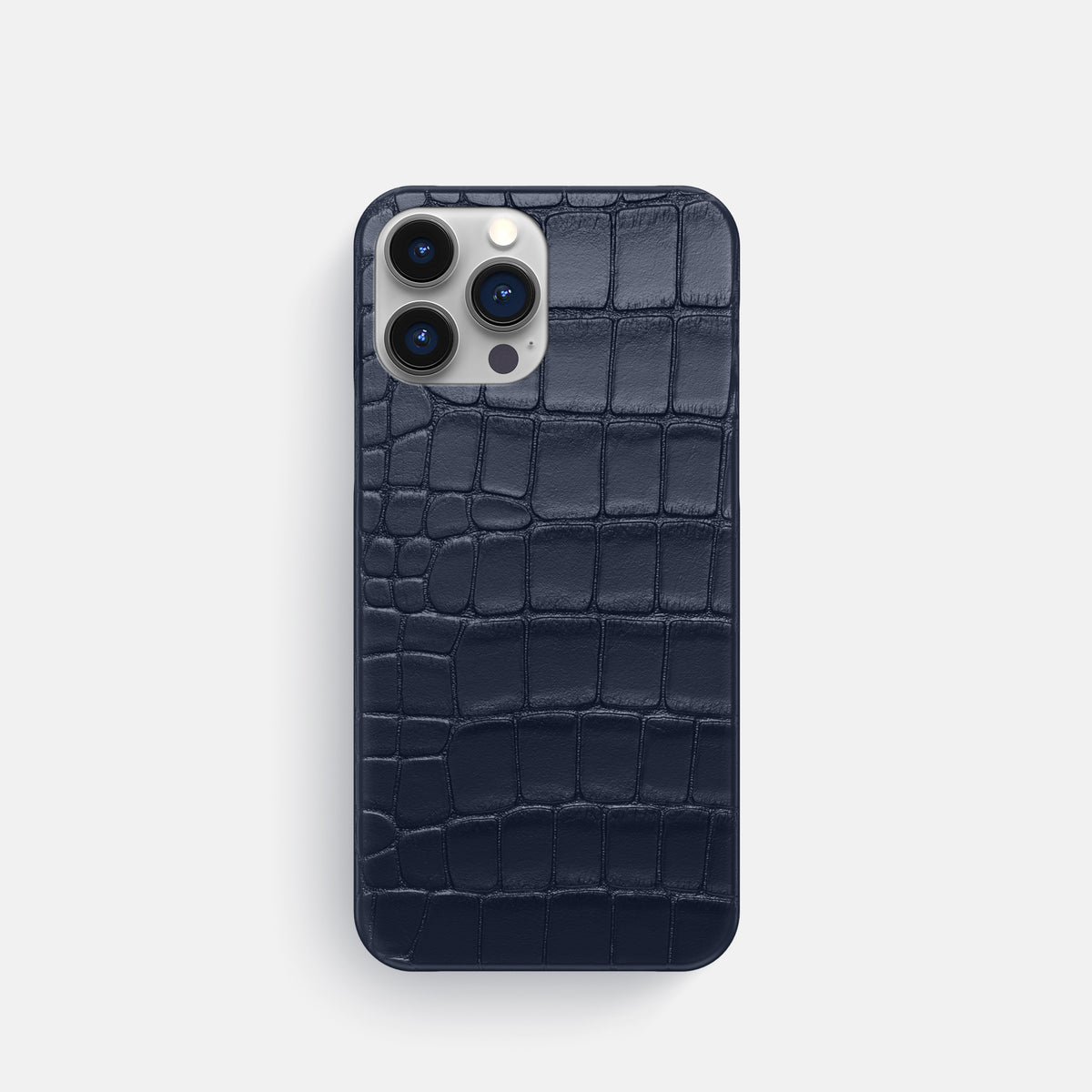 Navy Blue iPhone 16 Pro Slim Case Alligator -1 | Navy-Blue