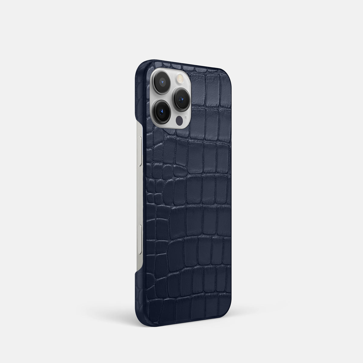 Navy Blue iPhone 16 Pro Slim Case Alligator -2 | Navy-Blue