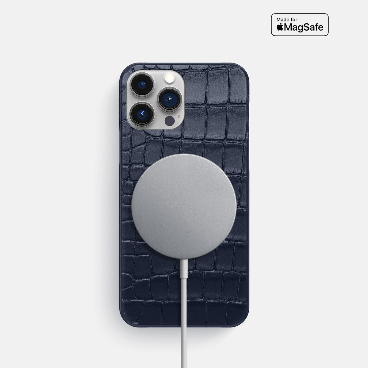 Navy Blue iPhone 16 Pro Slim Case Alligator -5 | Navy-Blue