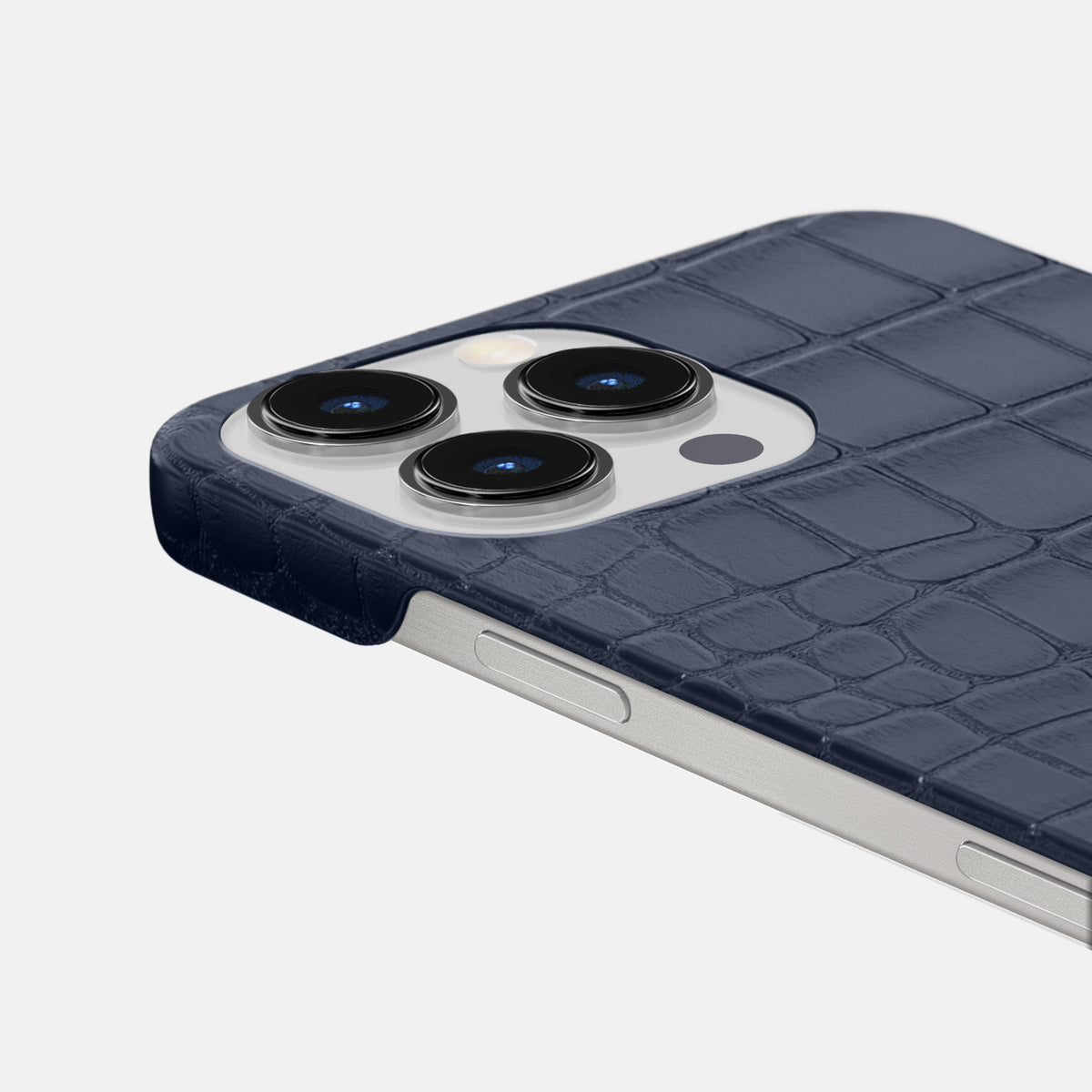 Navy Blue iPhone 16 Pro Slim Case Alligator -6 | Navy-Blue