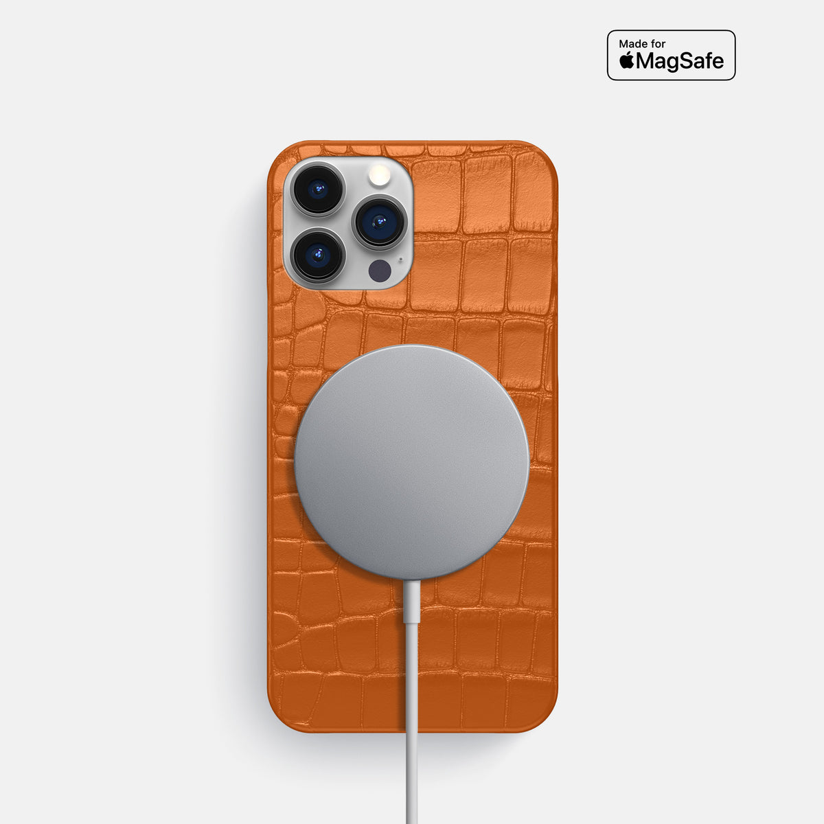 Orange iPhone 16 Pro Slim Case Alligator -5 | Orange