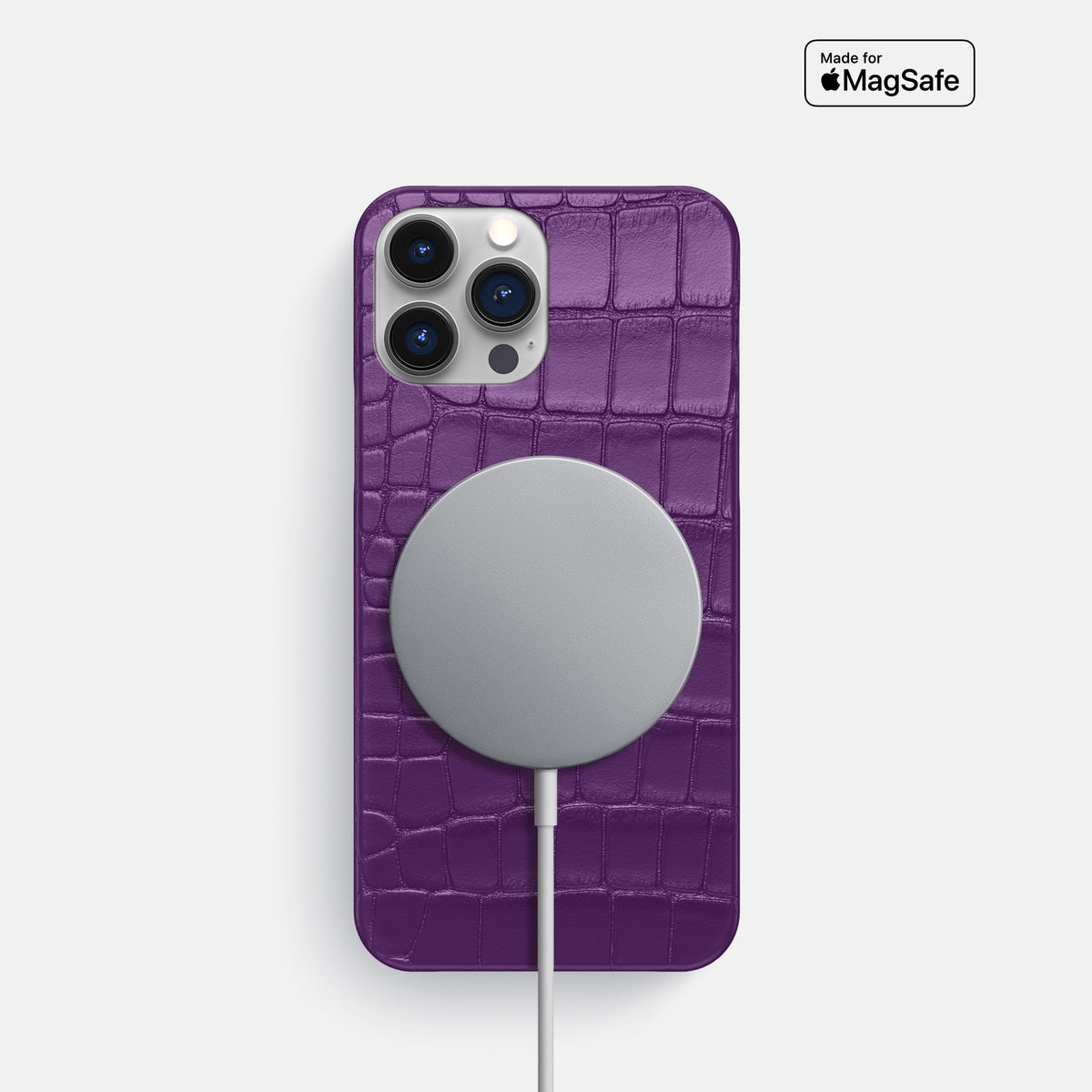 Purple iPhone 16 Pro Slim Case Alligator -5 | Purple