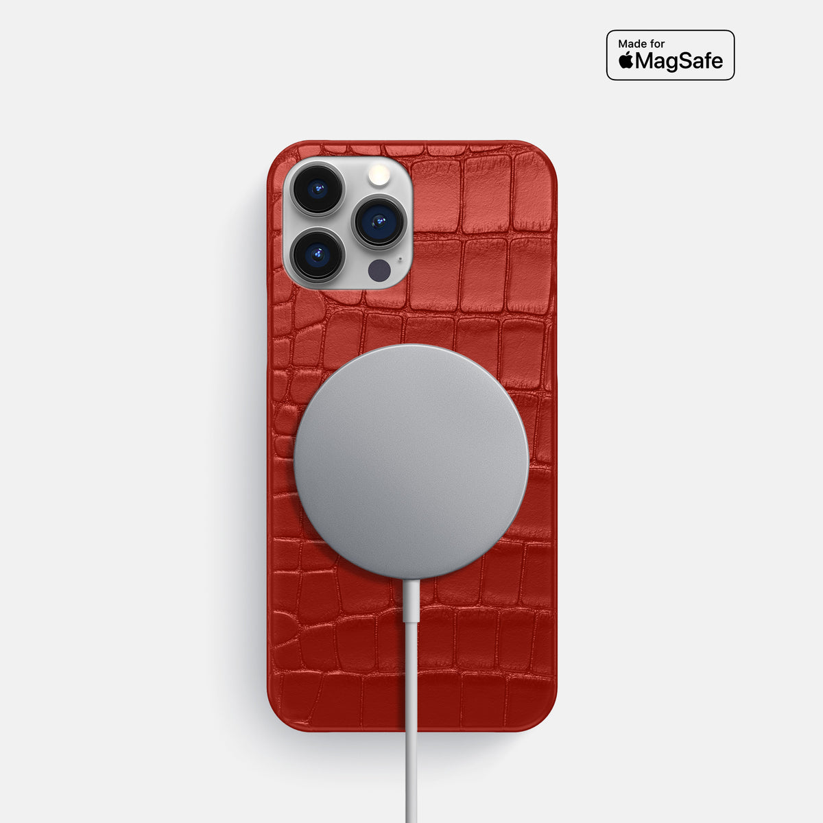 Red iPhone 16 Pro Slim Case Alligator -5 | Red