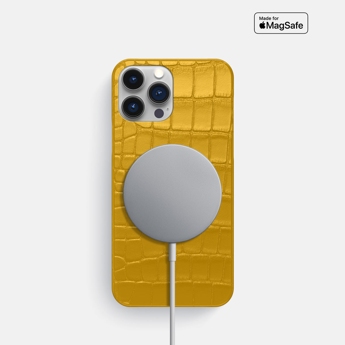 Yellow iPhone 16 Pro Slim Case Alligator -5 | Yellow