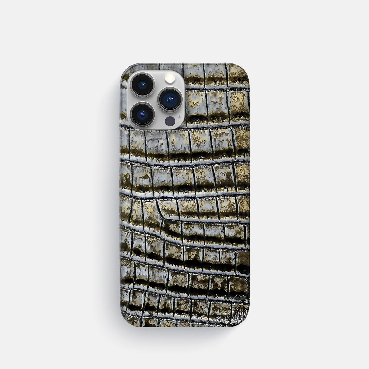 Antique-Bronze iPhone 16 Pro Slim Case Himalayan Crocodile -1 | Antique-Bronze