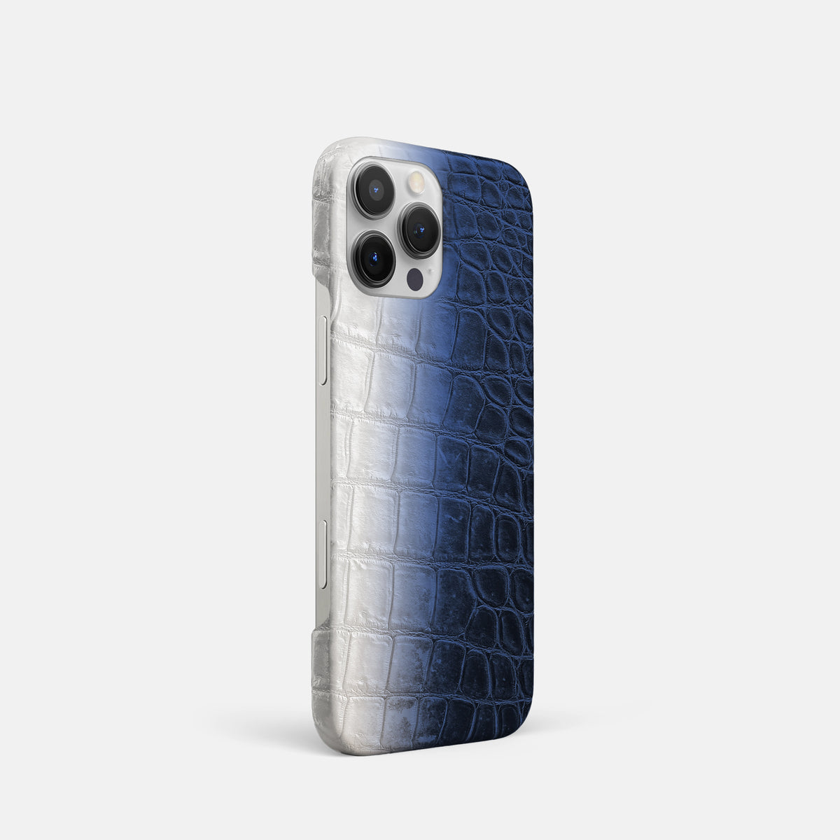 Navy Blue iPhone 16 Pro Slim Case Himalayan Crocodile -2 | Navy-Blue