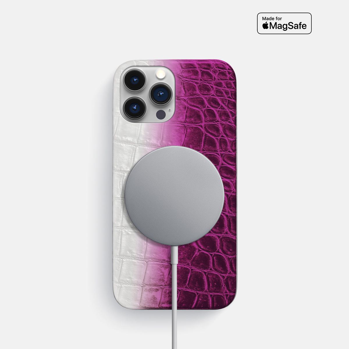 Fuchsia iPhone 16 Pro Slim Case Himalayan Crocodile -5 | Fuchsia
