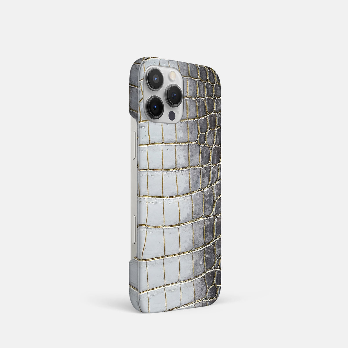 Gold iPhone 16 Pro Slim Case Himalayan Crocodile -2 | Gold