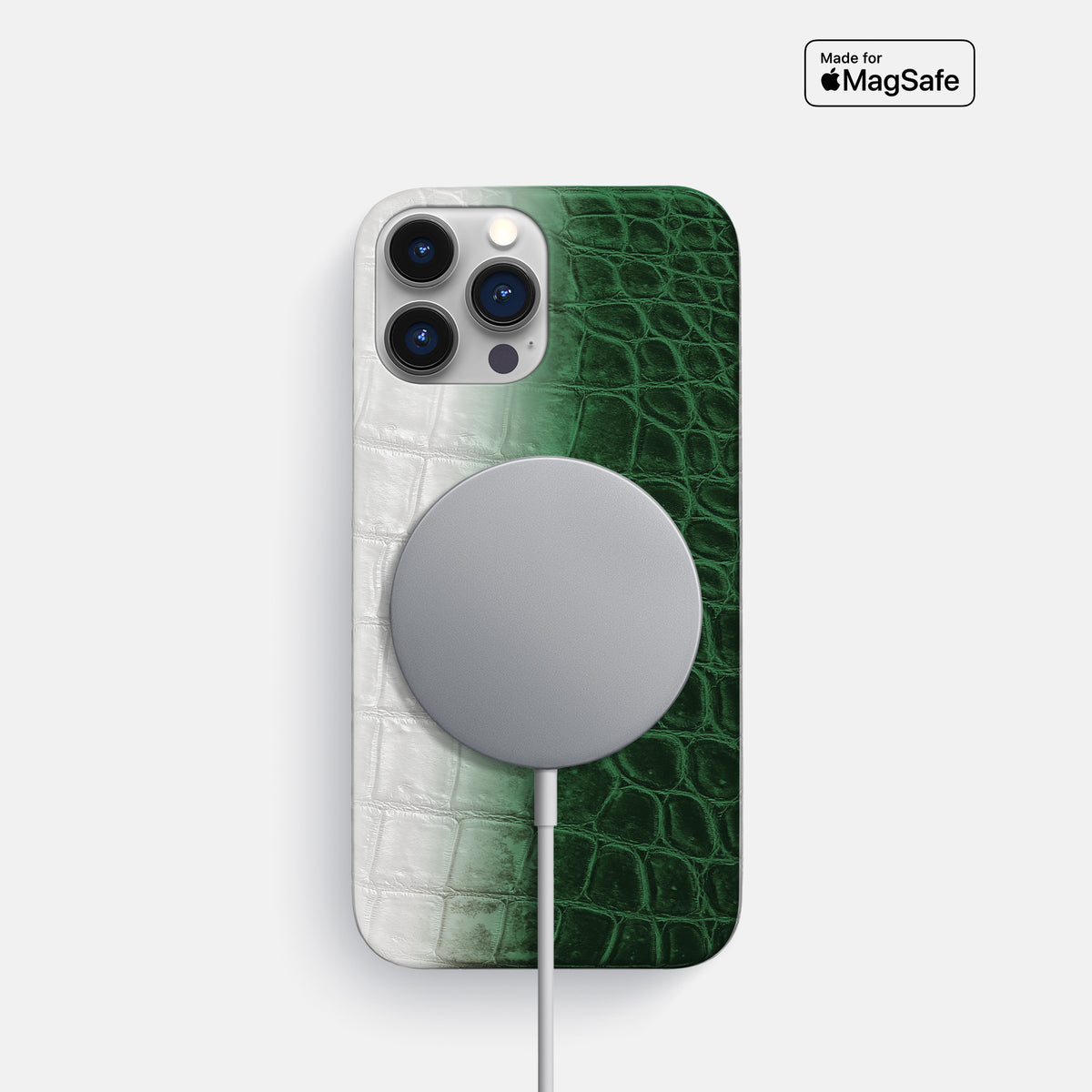 Green iPhone 16 Pro Slim Case Himalayan Crocodile -5 | Green