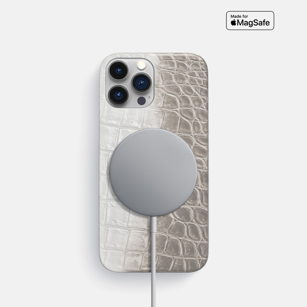 Grey iPhone 16 Pro Slim Case Himalayan Crocodile -5 | Grey