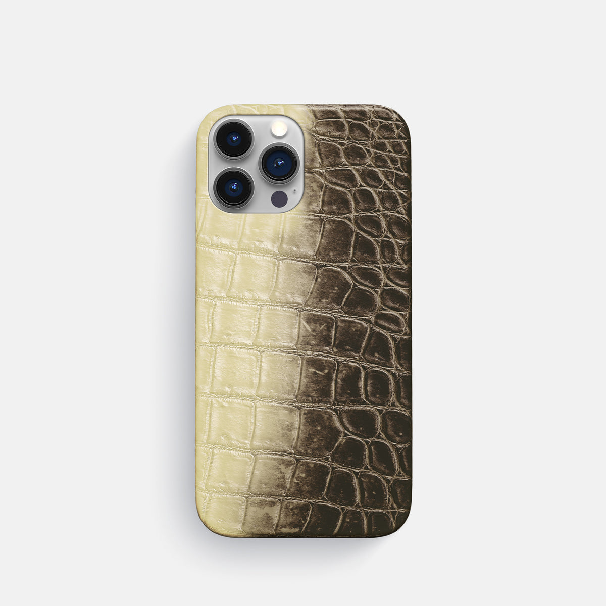 Natural iPhone 16 Pro Max Slim Case Himalayan Crocodile -1 | Natural