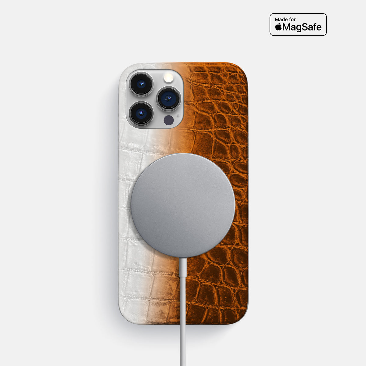 Orange iPhone 16 Pro Max Slim Case Himalayan Crocodile -5 | Orange
