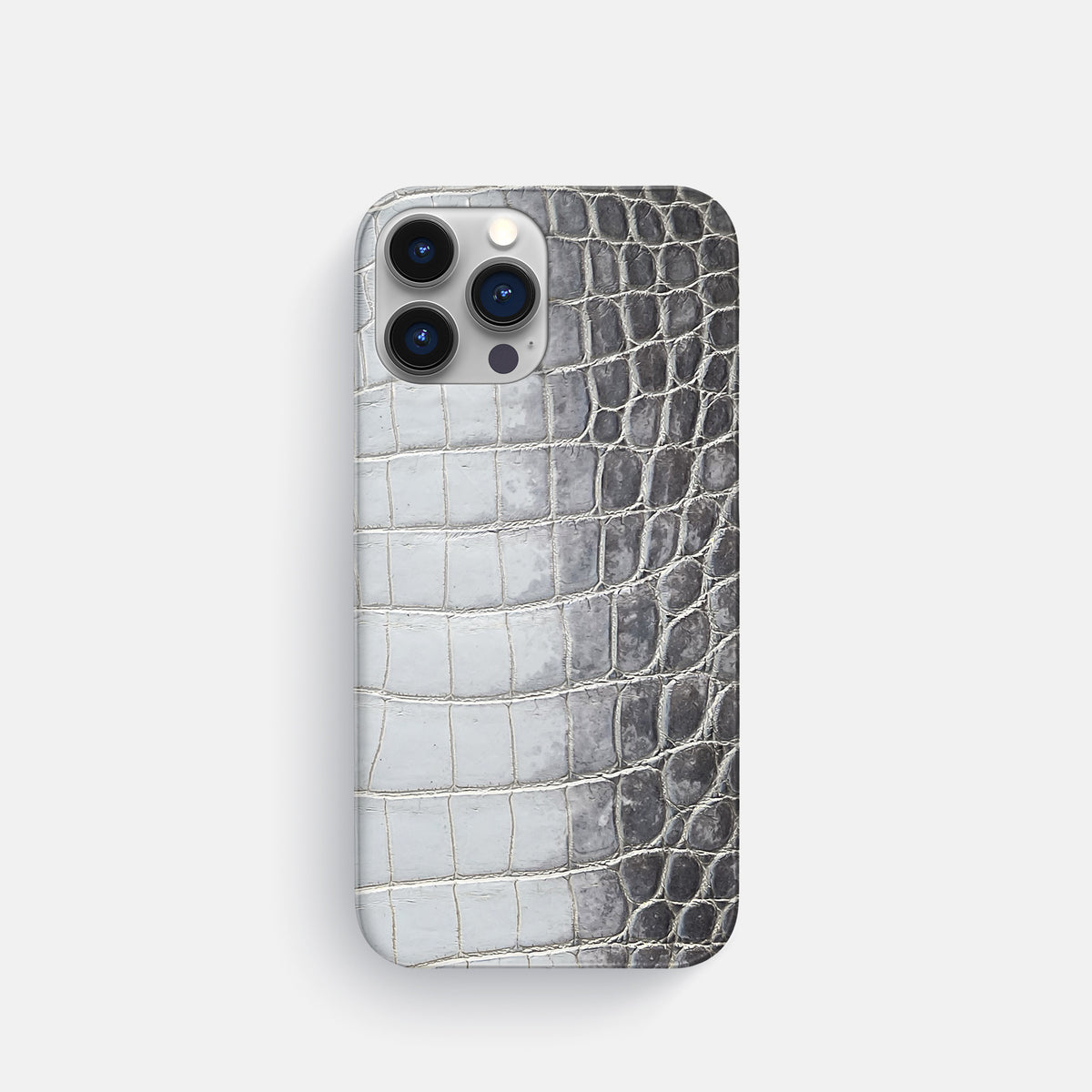 Silver iPhone 16 Pro Max Slim Case Himalayan Crocodile -1 | Silver
