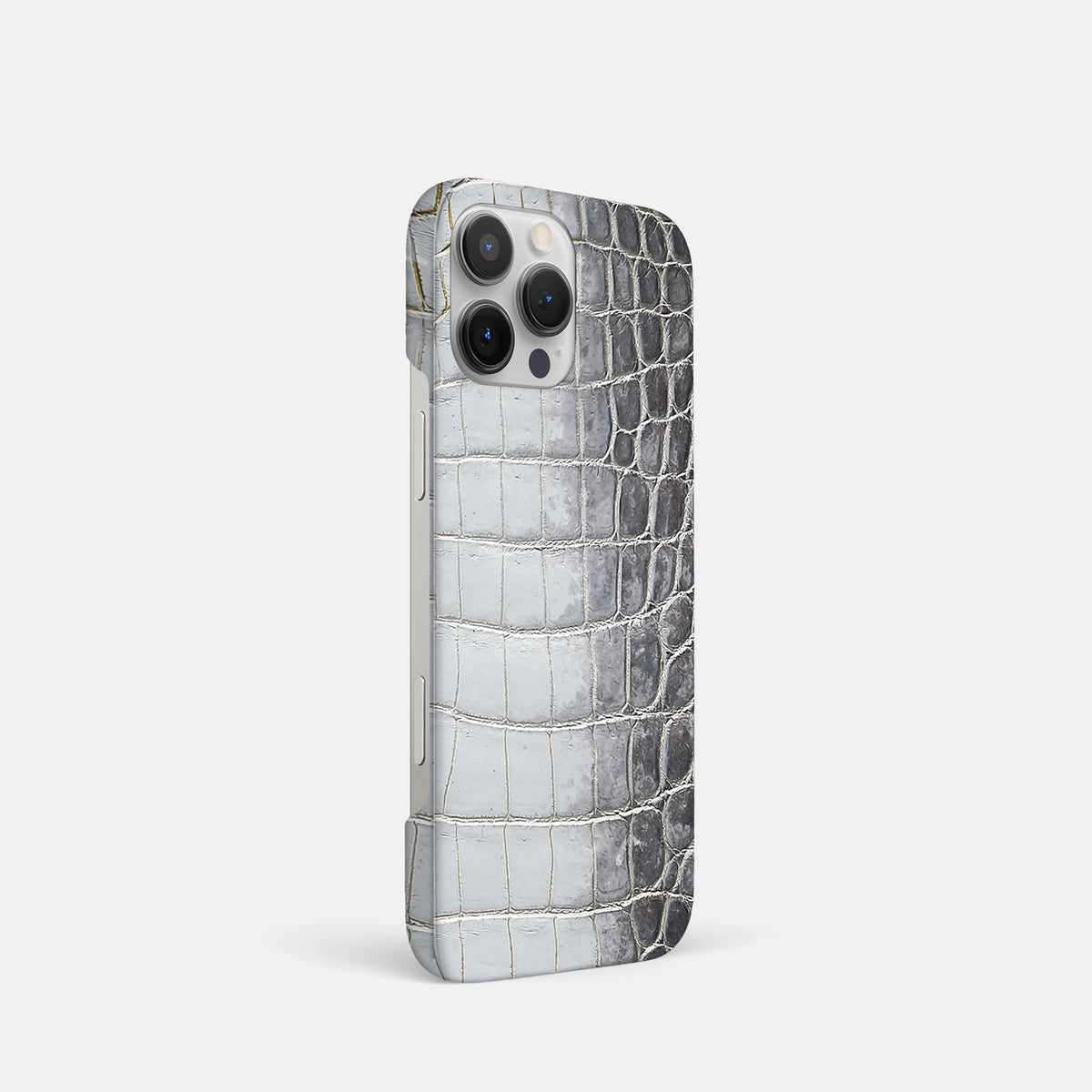 Silver iPhone 16 Pro Max Slim Case Himalayan Crocodile -2 | Silver