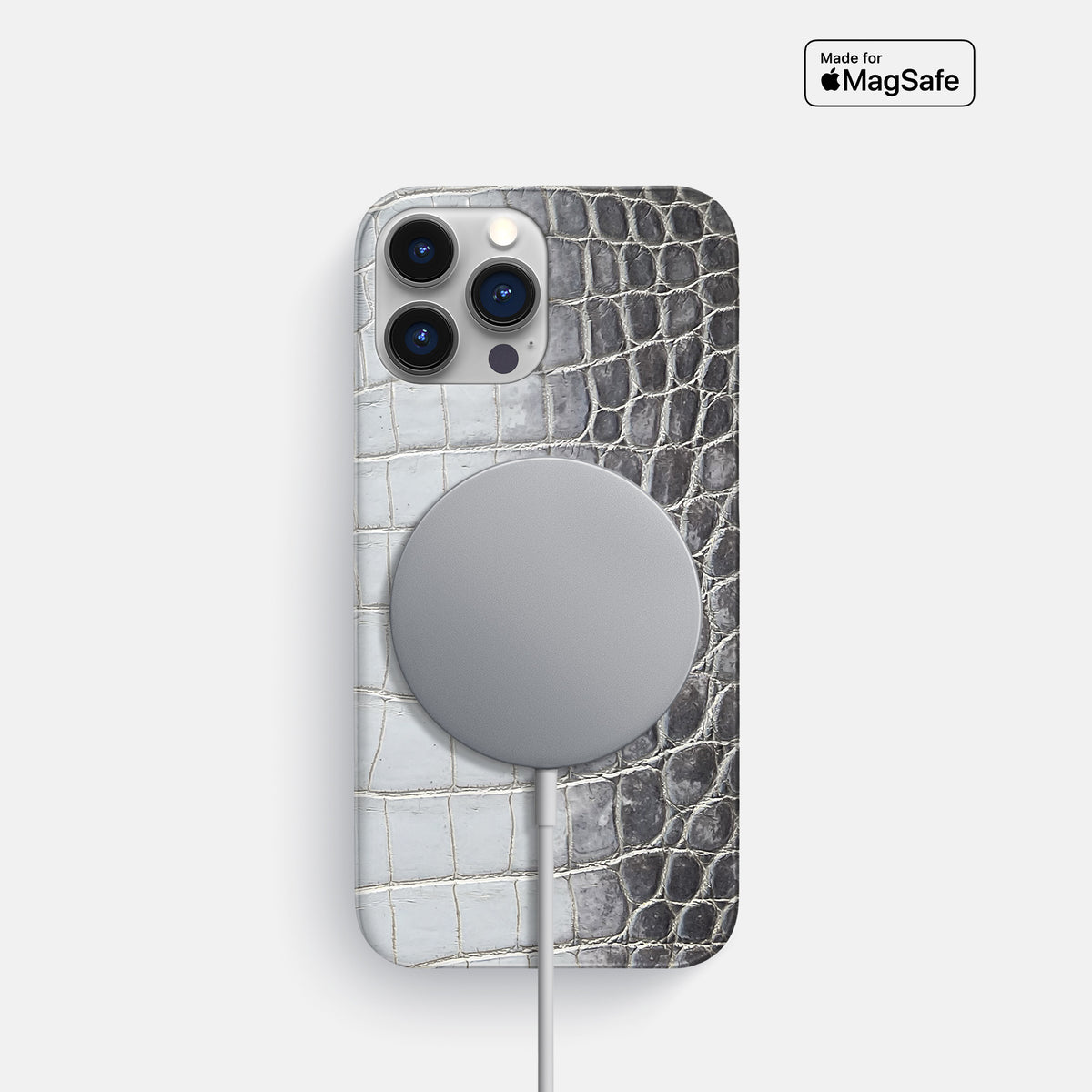 Silver iPhone 16 Pro Max Slim Case Himalayan Crocodile -5 | Silver