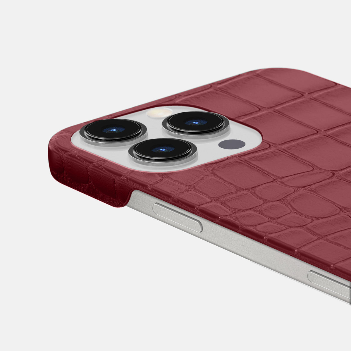 Burgundy iPhone 16 Pro Max Slim Case Alligator -6 | Burgundy
