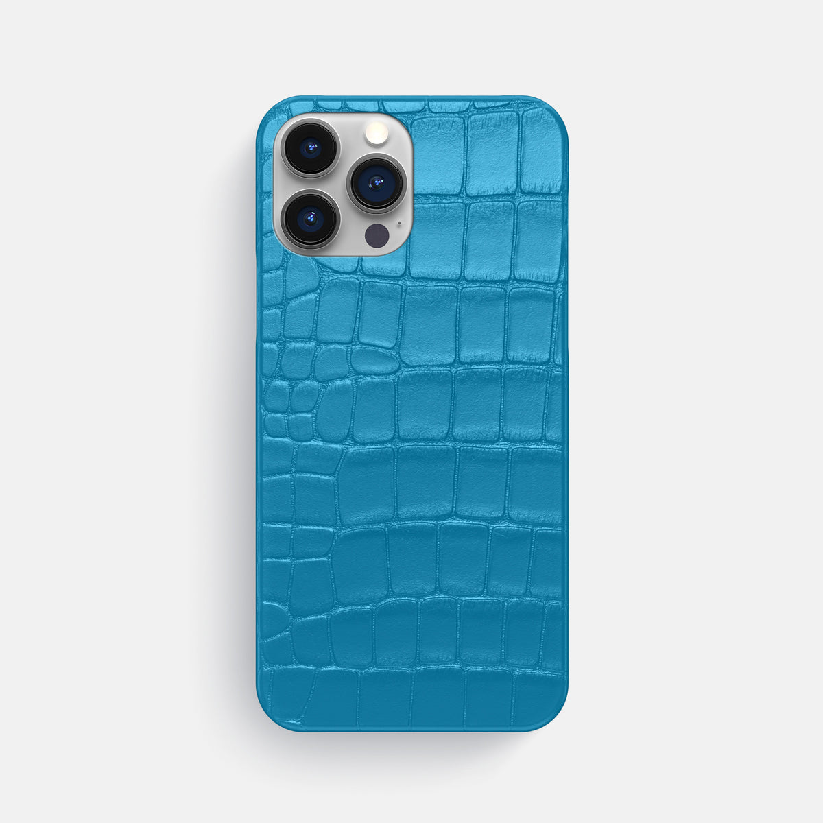 Curaçao-Blue iPhone 16 Pro Max Slim Case Alligator -1 | Curaçao-Blue