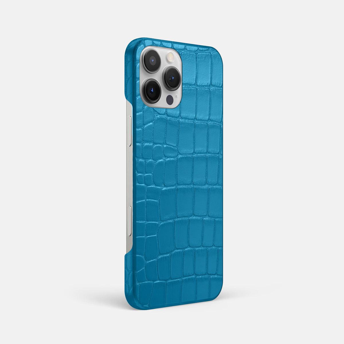 Curaçao-Blue iPhone 16 Pro Max Slim Case Alligator -2 | Curaçao-Blue