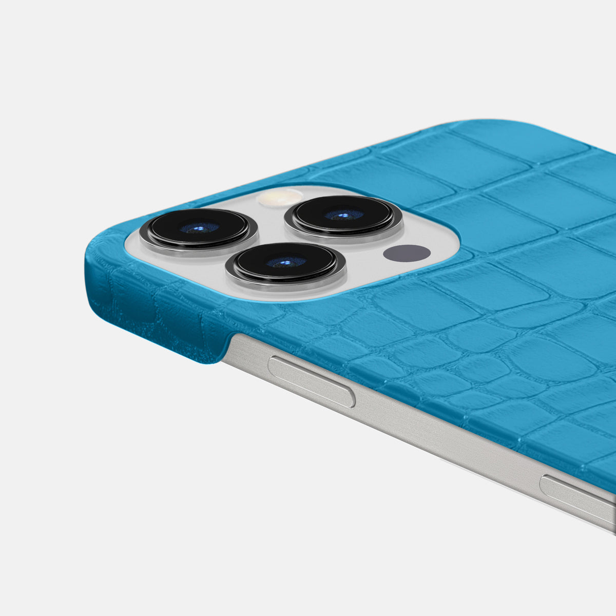 Curaçao-Blue iPhone 16 Pro Max Slim Case Alligator -6 | Curaçao-Blue