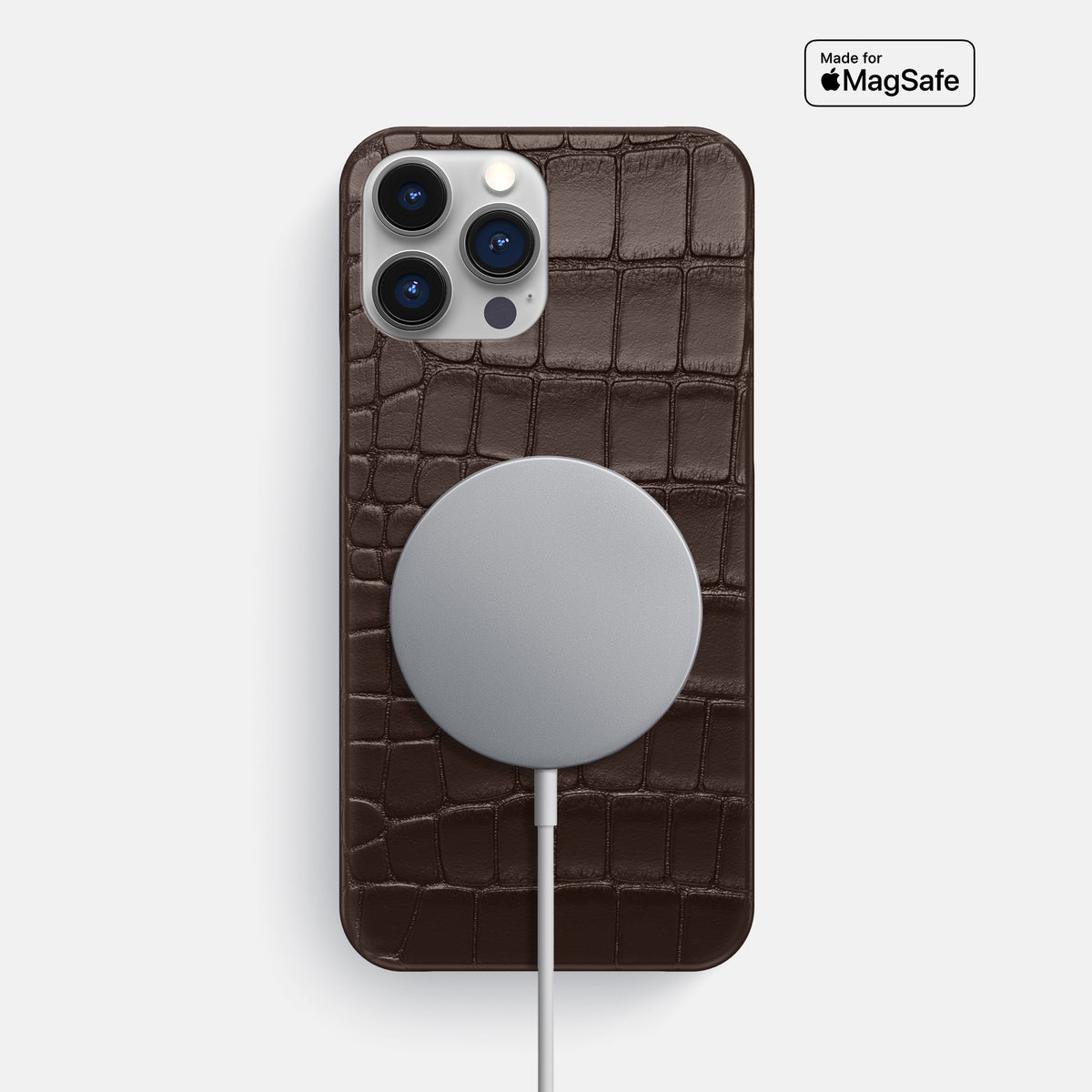 Dark Brown iPhone 16 Pro Max Slim Case Alligator -5 | Dark-Brown