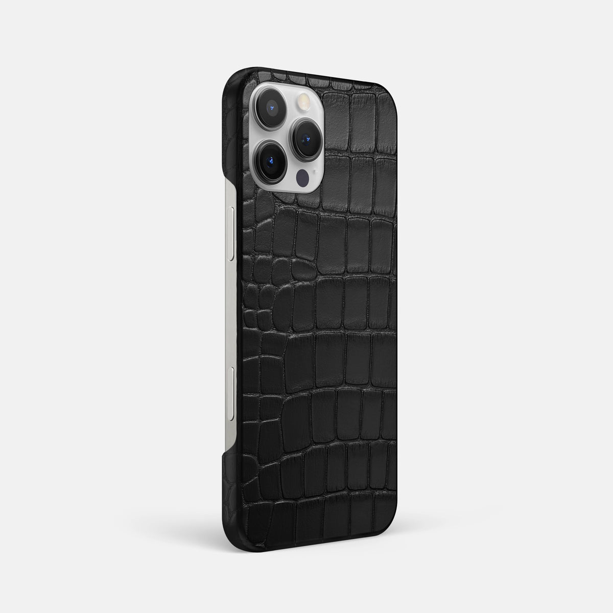 Black iPhone 16 Pro Max Slim Case Alligator -2 | Black