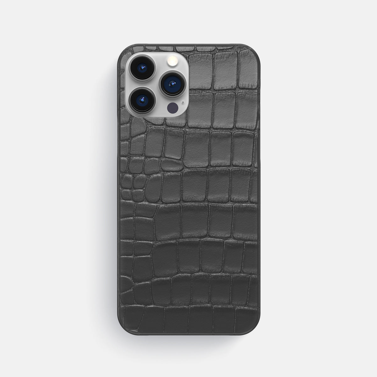 Grey iPhone 16 Pro Max Slim Case Alligator -1 | Grey