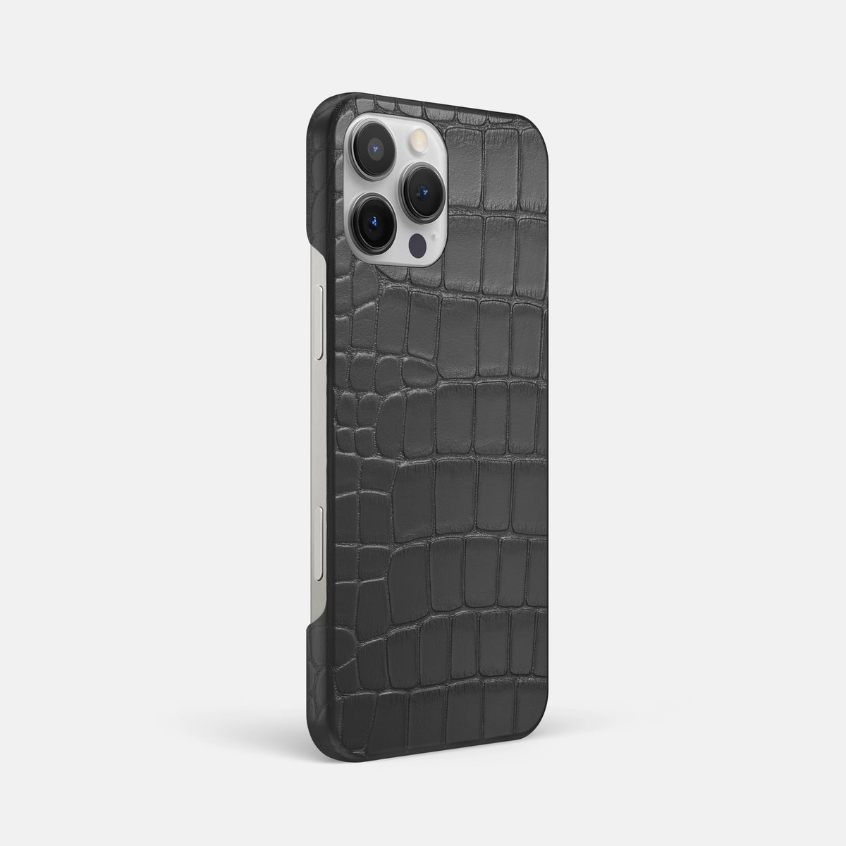 Grey iPhone 16 Pro Max Slim Case Alligator -2 | Grey