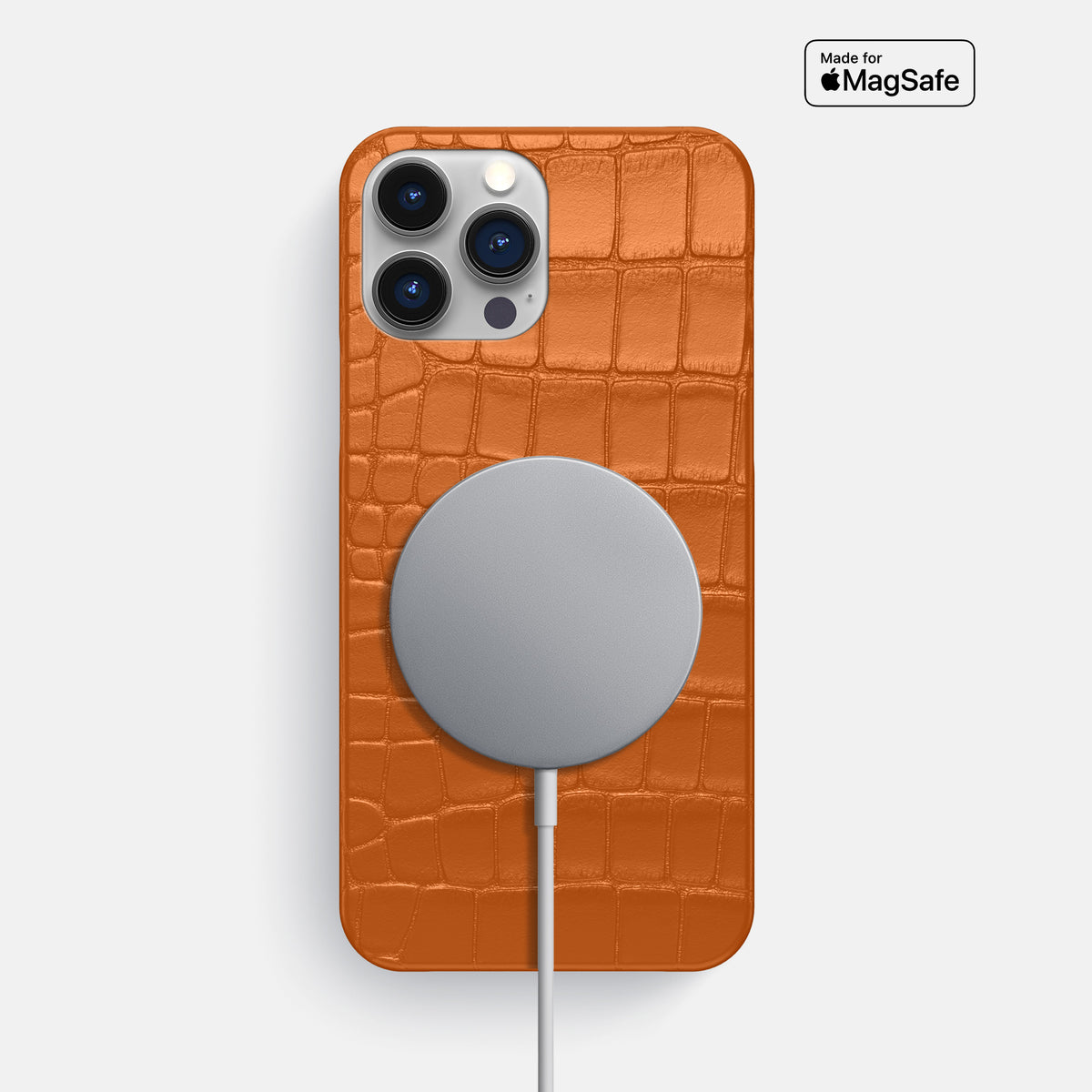 Orange iPhone 16 Pro Max Slim Case Alligator -5 | Orange