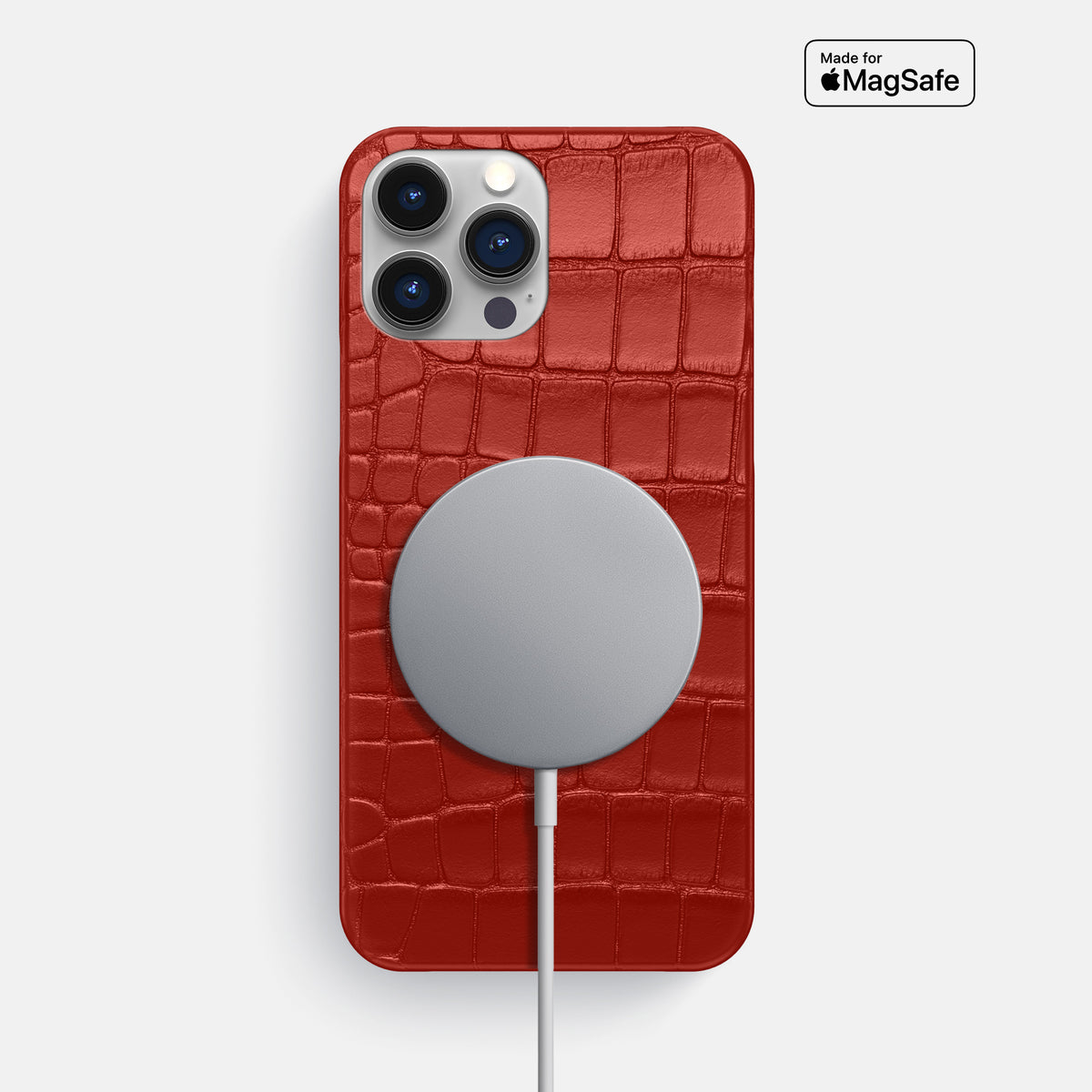 Red iPhone 16 Pro Max Slim Case Alligator -5 | Red