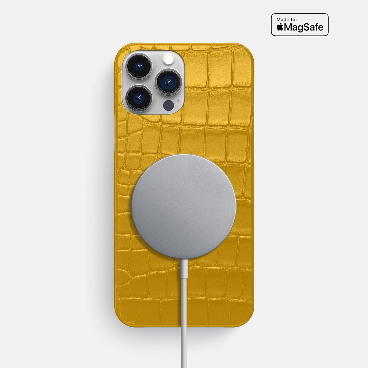Yellow iPhone 16 Pro Max Slim Case Alligator -5 | Yellow