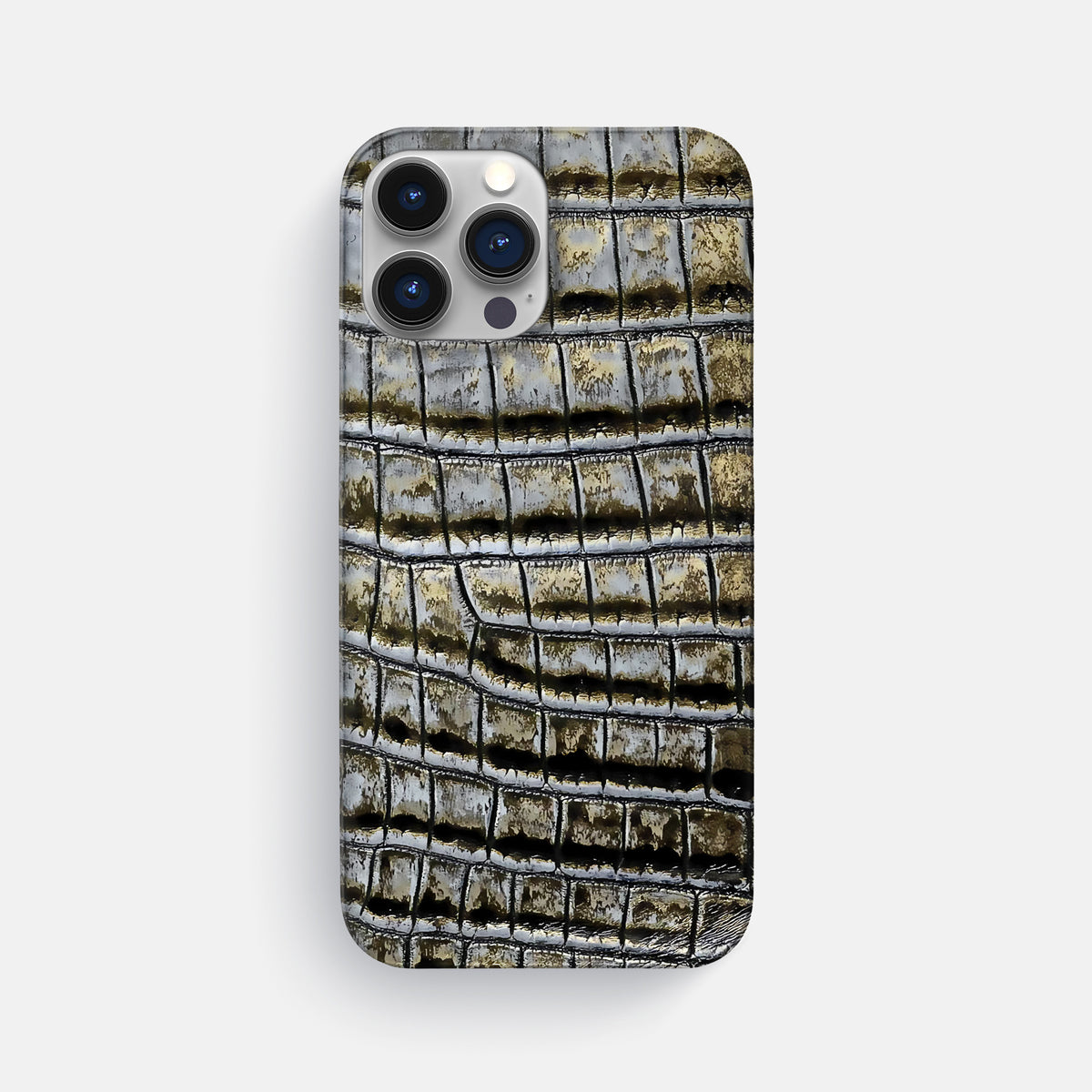 Antique-Bronze iPhone 16 Pro Max Slim Case Himalayan Crocodile -1 | Antique-Bronze