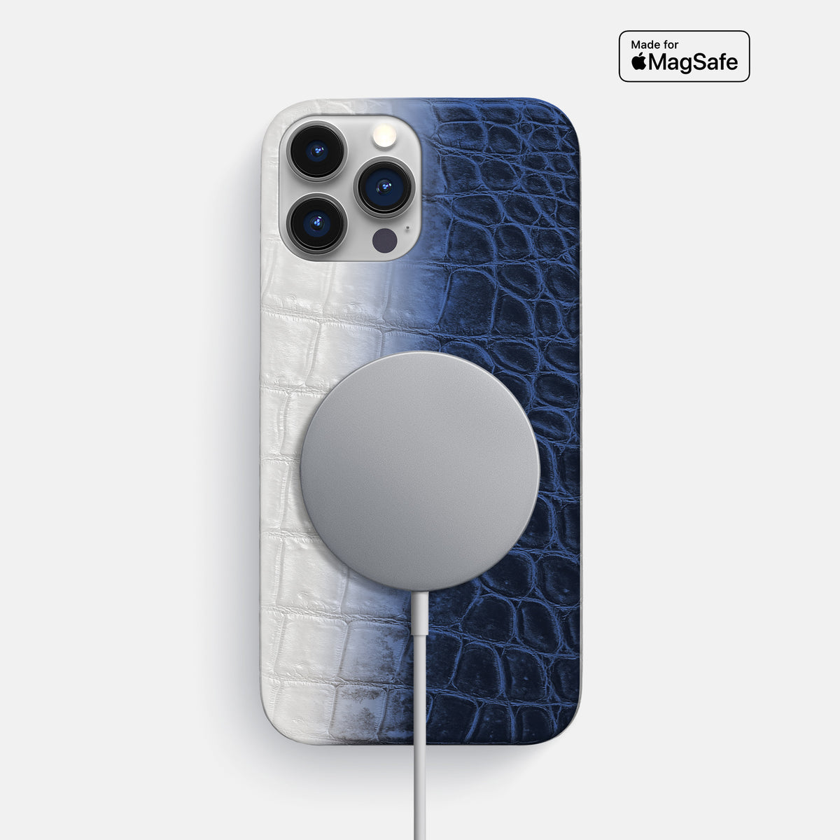 Navy Blue iPhone 16 Pro Max Slim Case Himalayan Crocodile -5 | Navy-Blue