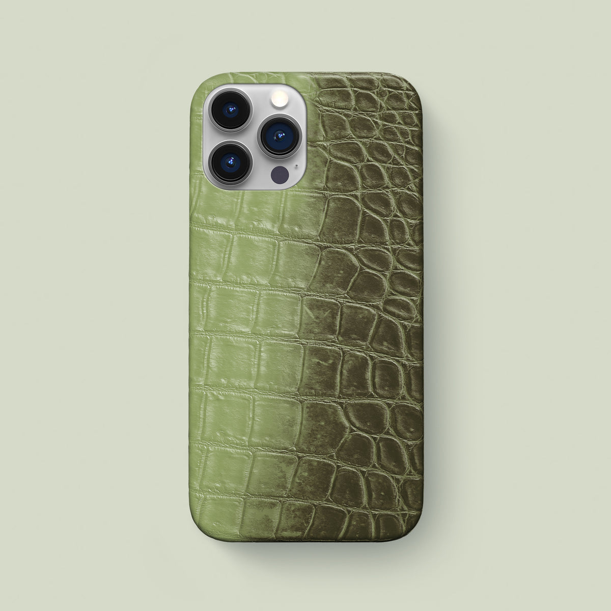 Celadon Green iPhone 16 Pro Max Slim Case In Himalayan Crocodile -1 | Celadon-Green