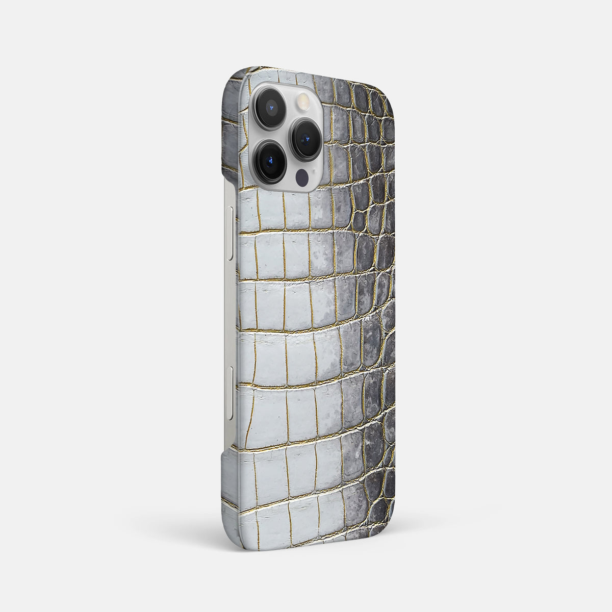 Gold iPhone 16 Pro Max Slim Case Himalayan Crocodile -2 | Gold