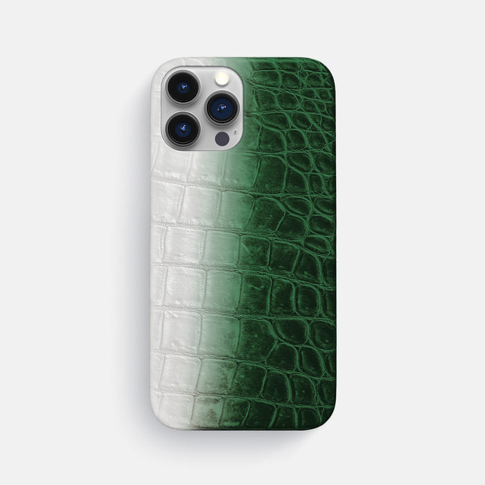 Green iPhone 16 Pro Max Slim Case Himalayan Crocodile -1 | Green