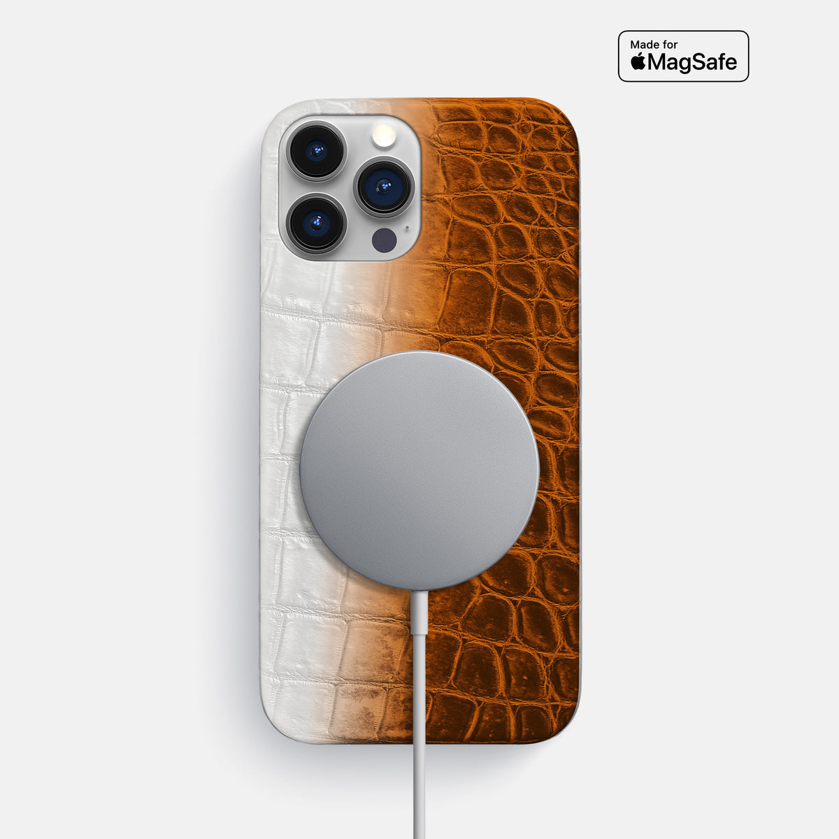 Orange iPhone 16 Pro Max Slim Case Himalayan Crocodile -5 | Orange