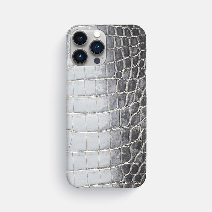 Silver iPhone 16 Pro Max Slim Case Himalayan Crocodile -1 | Silver