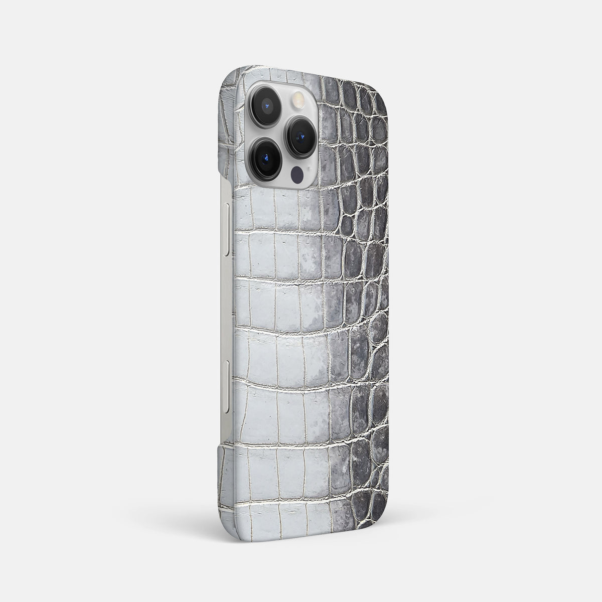 Silver iPhone 16 Pro Max Slim Case Himalayan Crocodile -2 | Silver