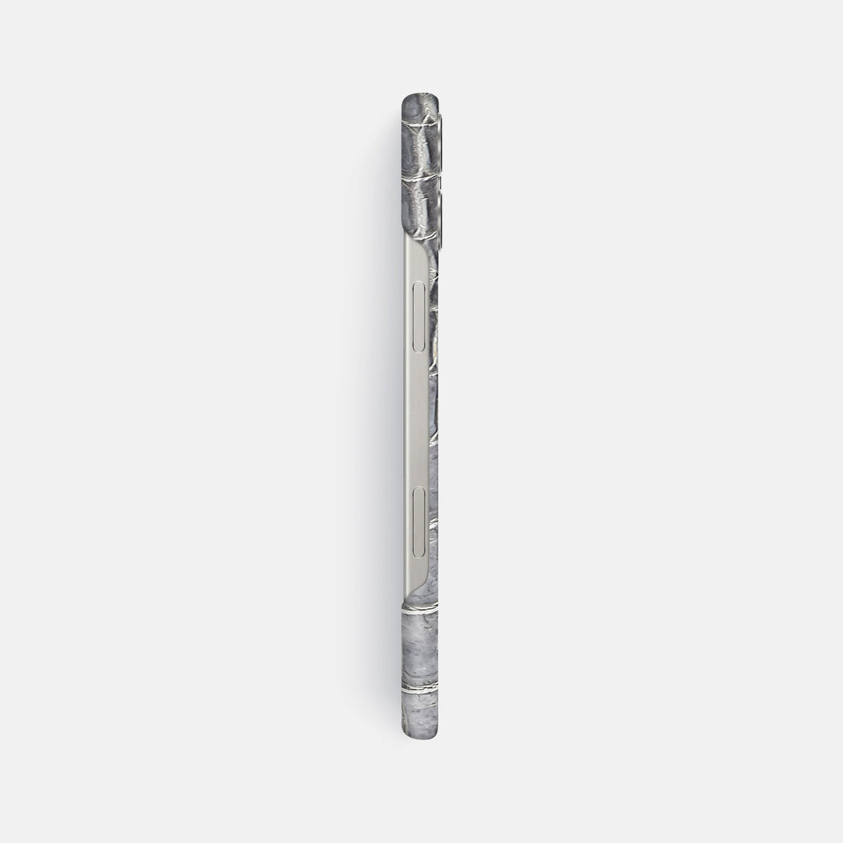 Silver iPhone 16 Pro Max Slim Case Himalayan Crocodile -3 | Silver
