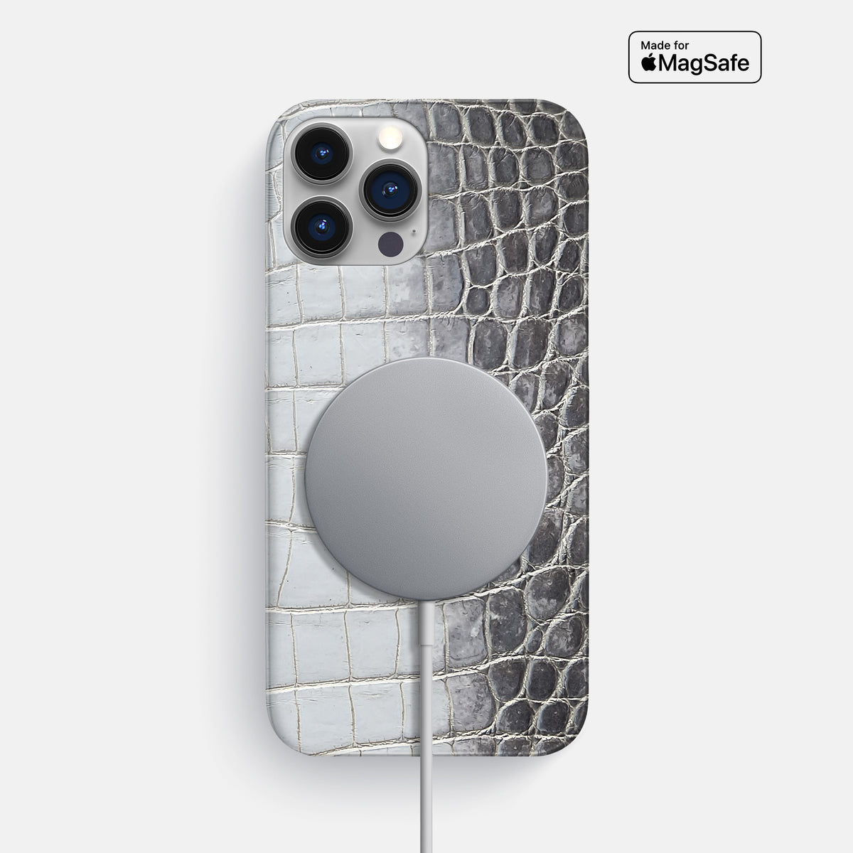 Silver iPhone 16 Pro Max Slim Case Himalayan Crocodile -5 | Silver