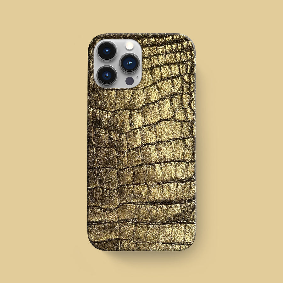 Slim Case 1/1 Old Gold For iPhone 16 Pro Max In Alligator
