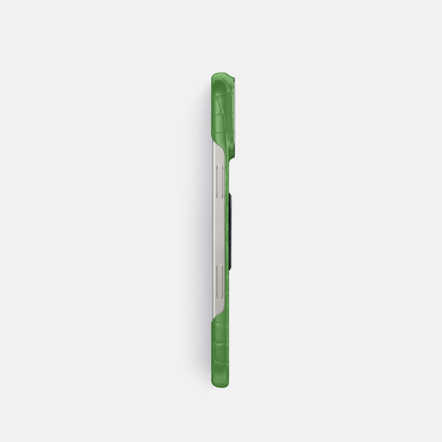 Apple-Green iPhone 16 Pro Classic Case Alligator with Steel Metal -3 | Apple-Green-Steel