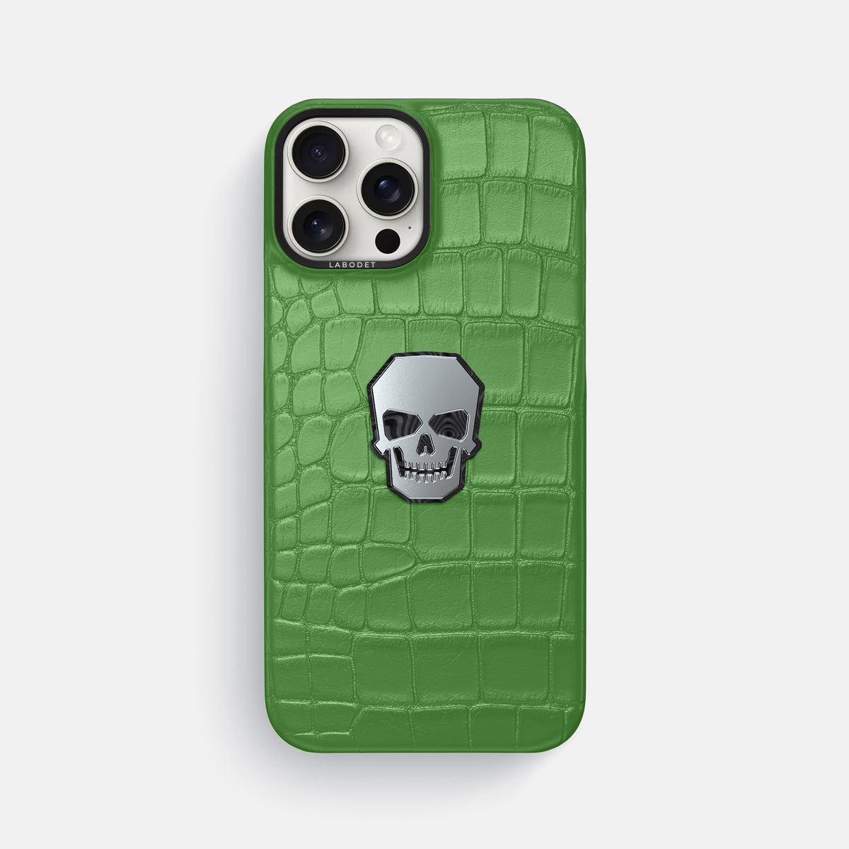 Apple-Green iPhone 16 Pro Max Classic Case Alligator with Black Metal -1 | Apple-Green-Black