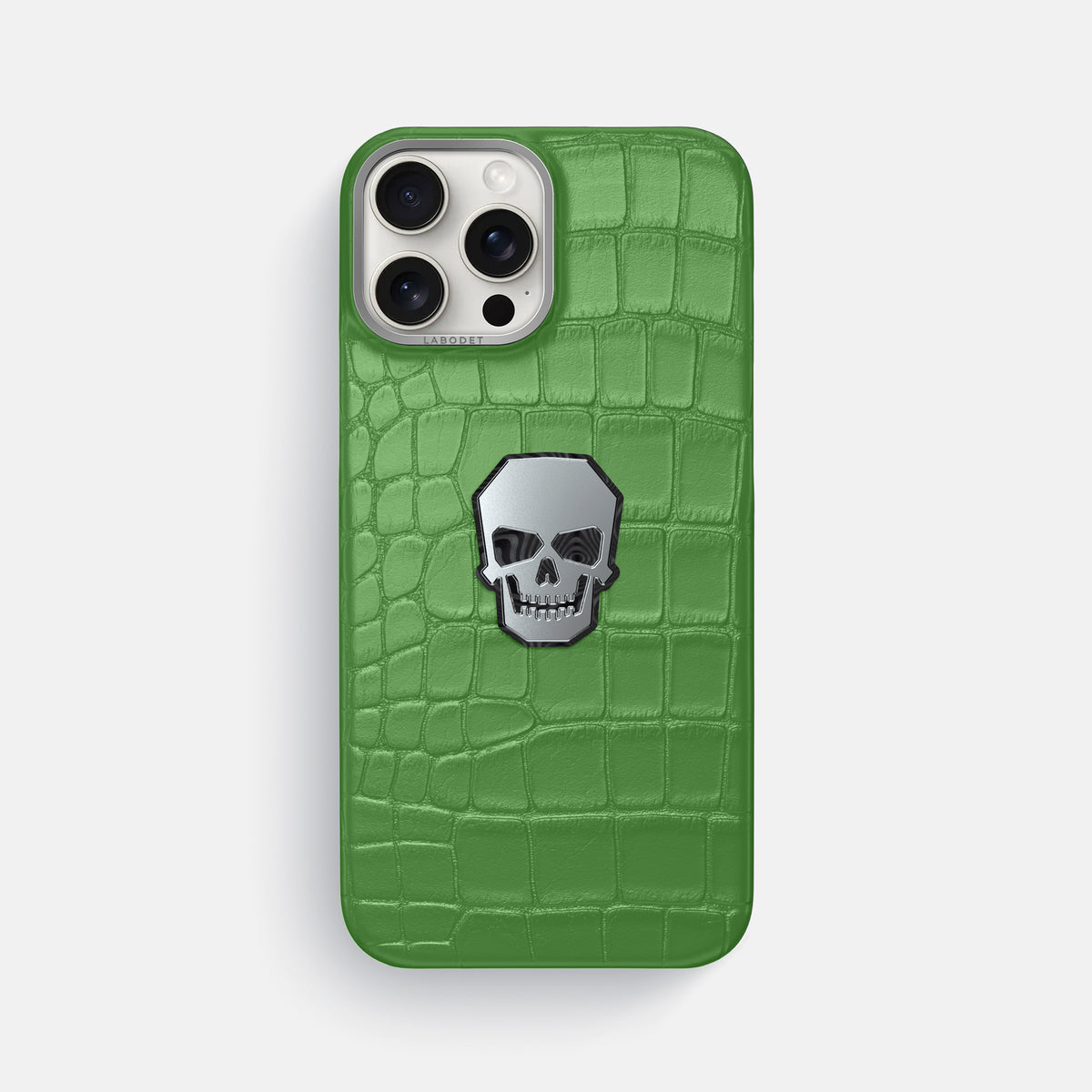 Apple-Green iPhone 16 Pro Max Classic Case Alligator with Steel Metal -1 | Apple-Green-Steel